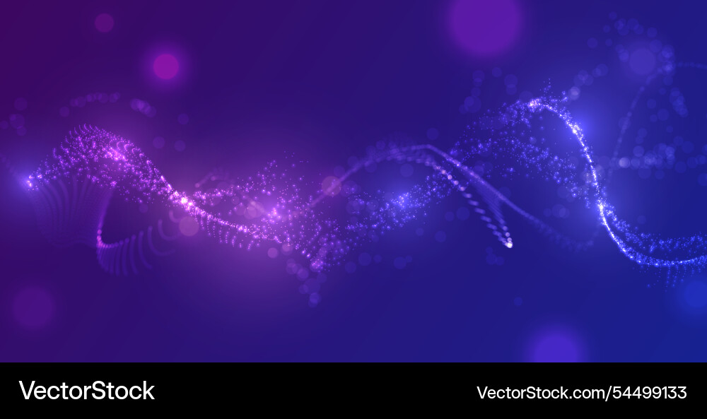 Waves of many lines flowing particles and sparkles Waves of many lines flowing particles and sparkles vector image