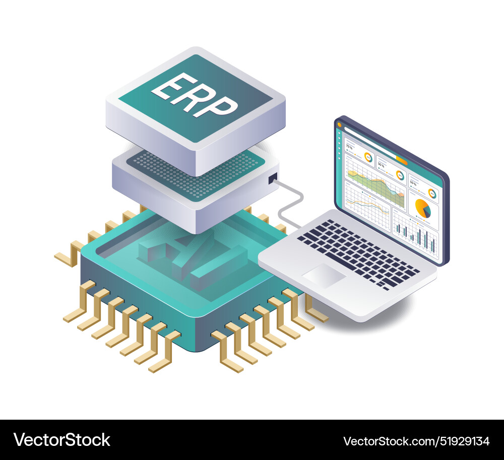 Artificial intelligence in erp systems Vector Image