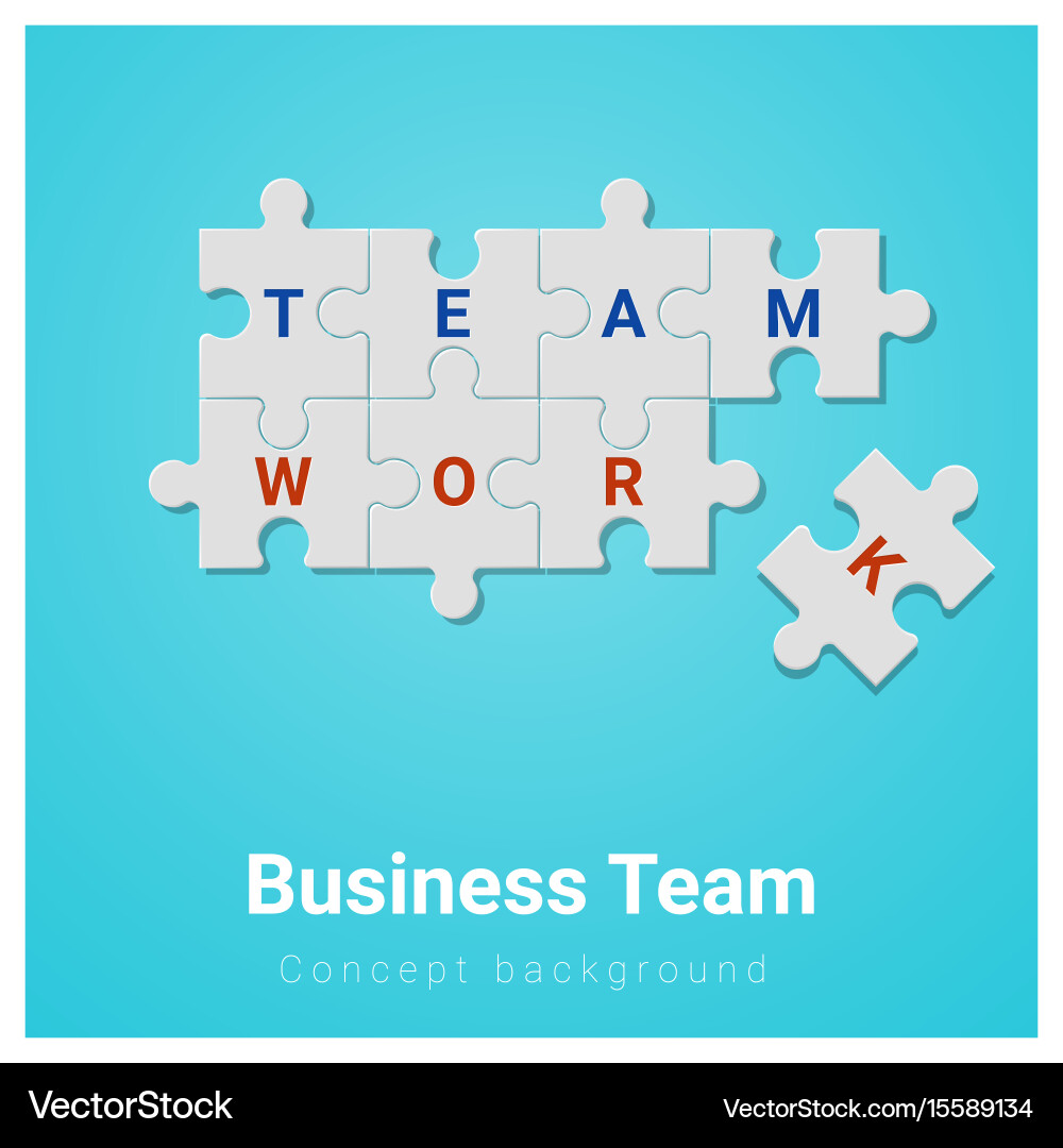 Business team concept background with jigsaw Vector Image