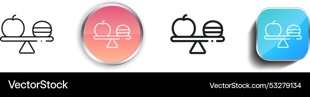 Diet icon thin linear regular and button style Diet icon thin linear regular and button style Vector Image