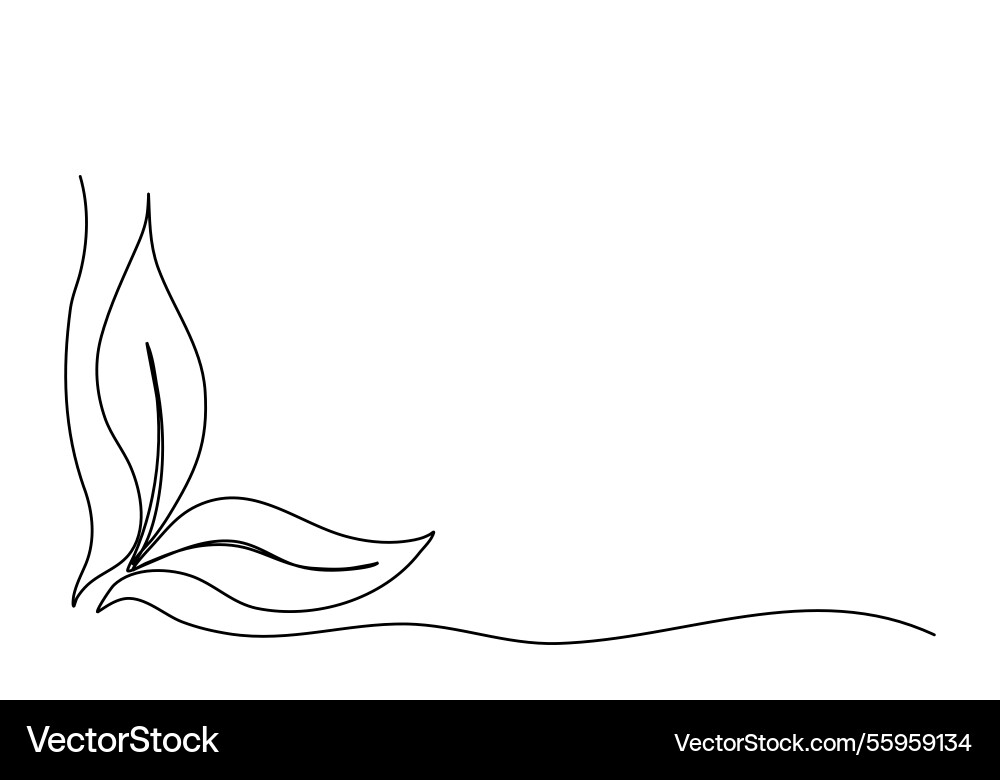 Flower floral corner frame one line drawing Flower floral corner frame one line drawing vector image