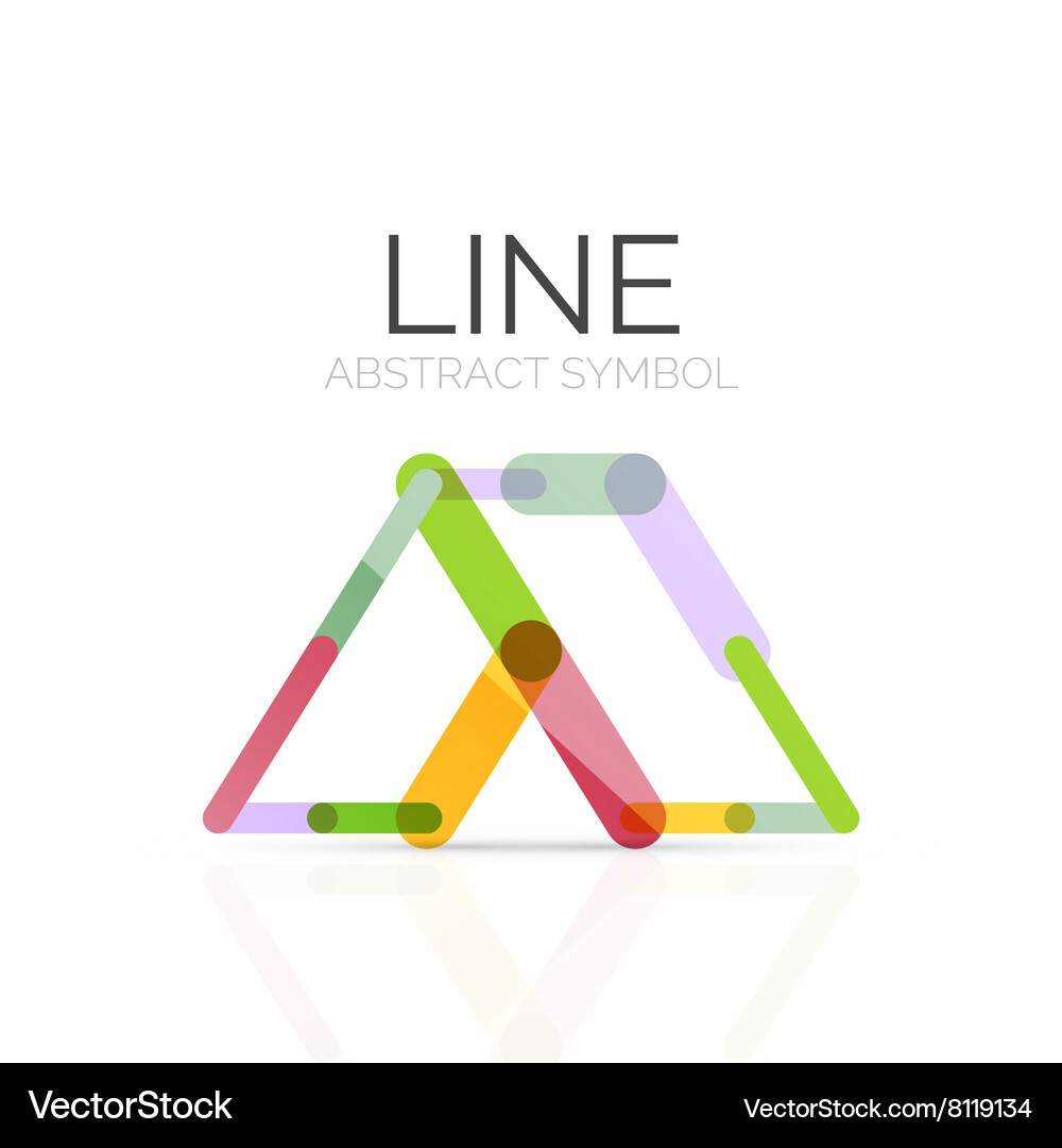 Linear abstract logo connected multicolored Vector Image