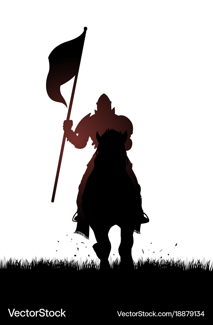 Medieval Knight on Horse Vector Image