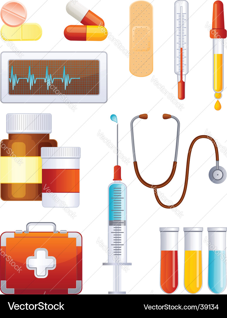 Medizinisches Icon Set - Healthcare & Medizin Vektorbild