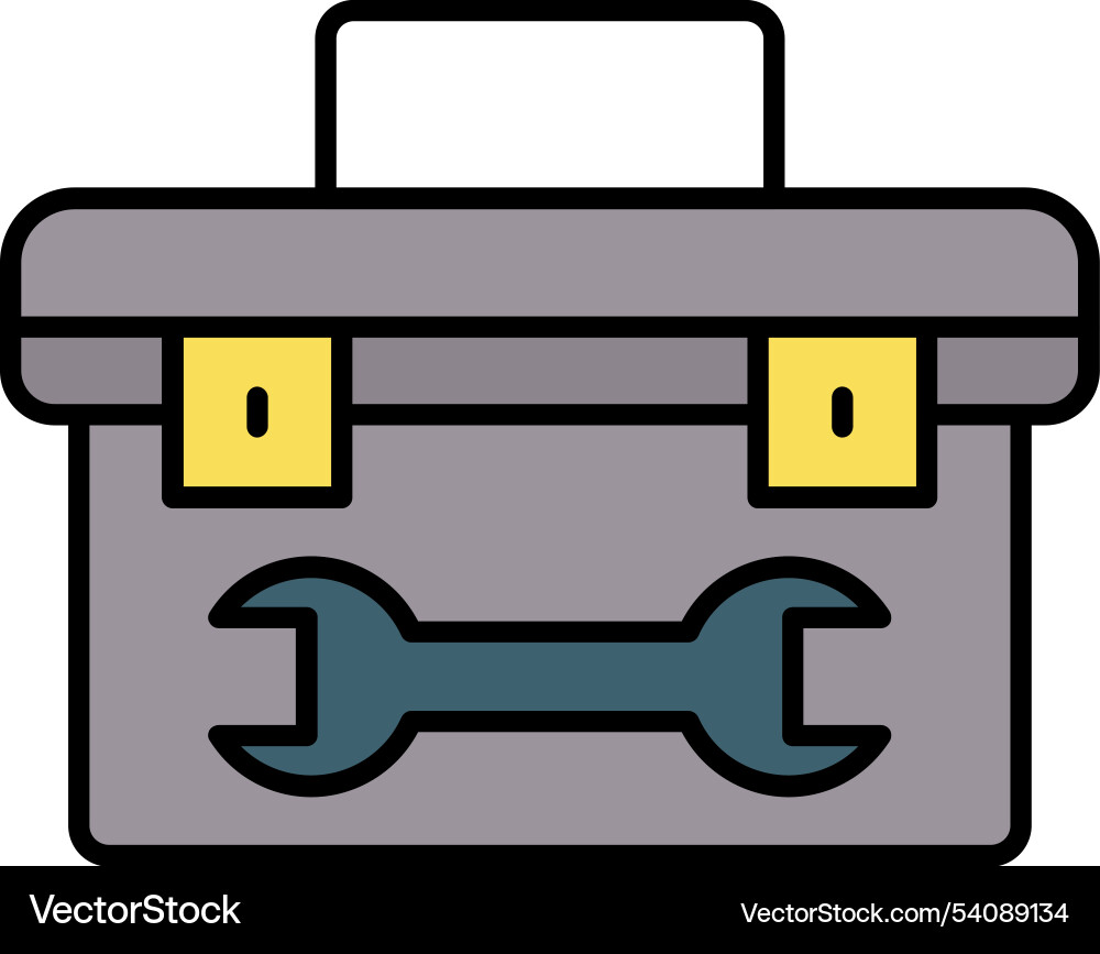 Tool box line filled icon design Vector Image