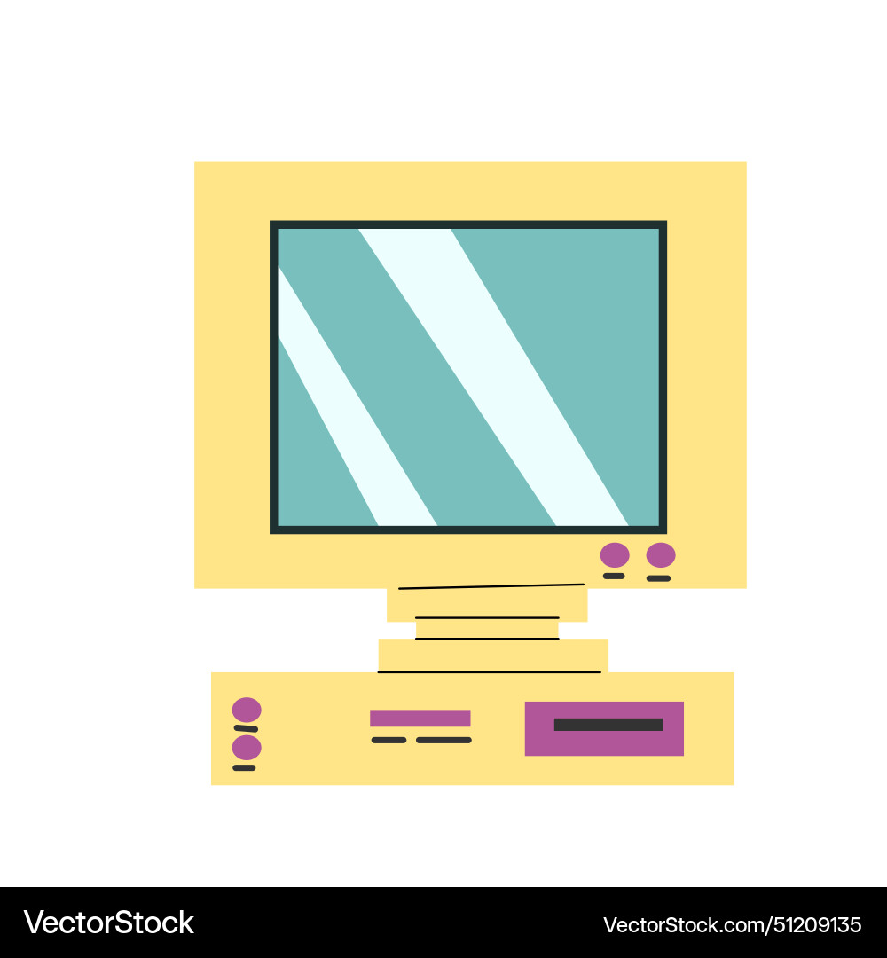 90s retro element computer or 80s y2k Vector Image