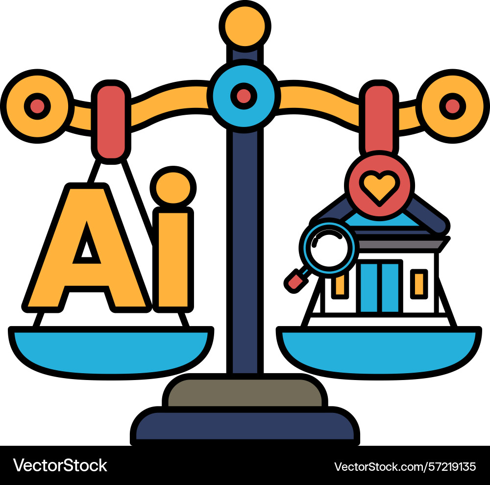 A scale with the letters ai on one side A scale with the letters ai on one side vector image