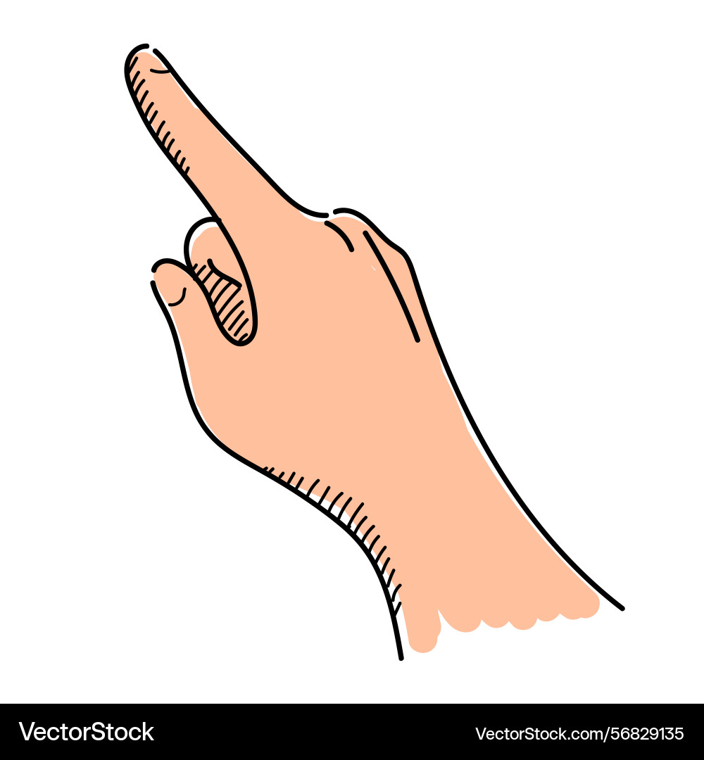 Hand pointing with index finger isolated vector image