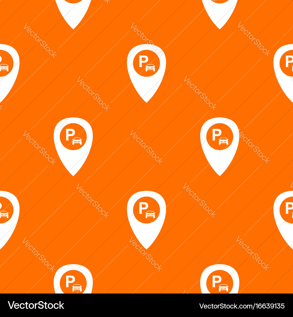 Map pointer with car parking pattern seamless vector image