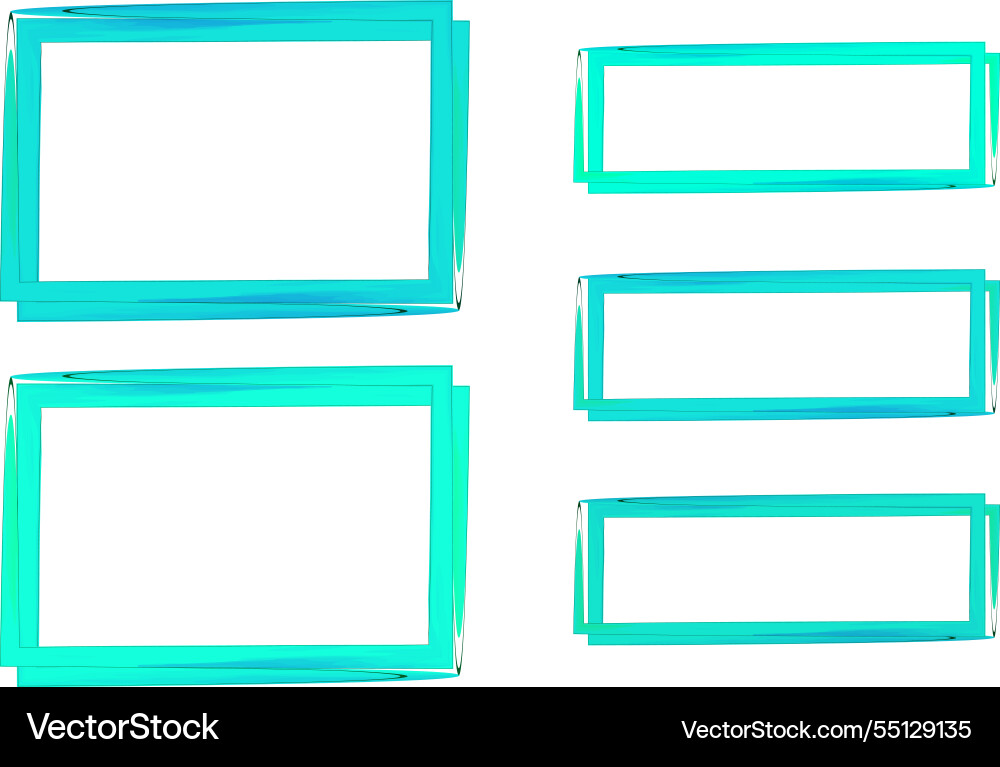 Mint color abstract creative square frames set vector image