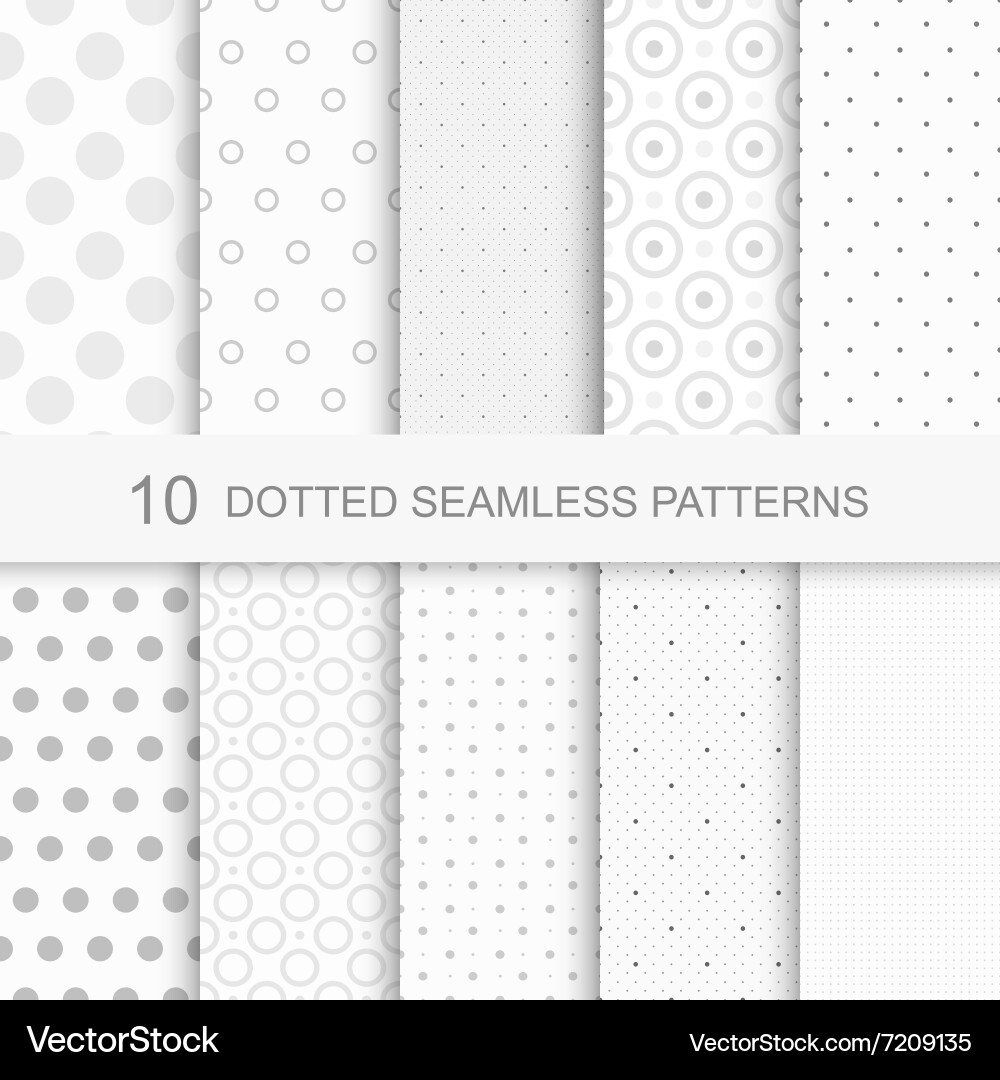 Set of seamless patterns with dots vector image