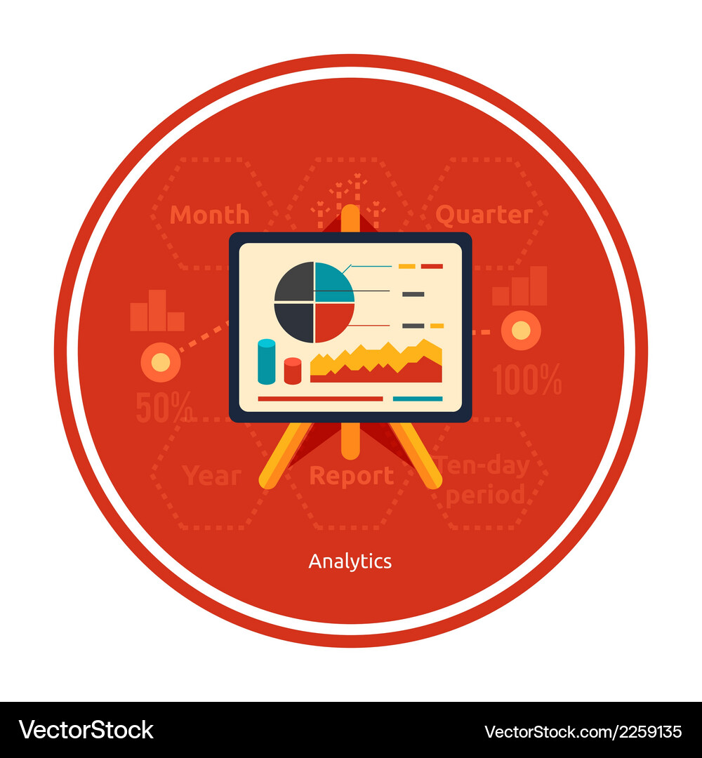Stand with charts and parameters Vector Image