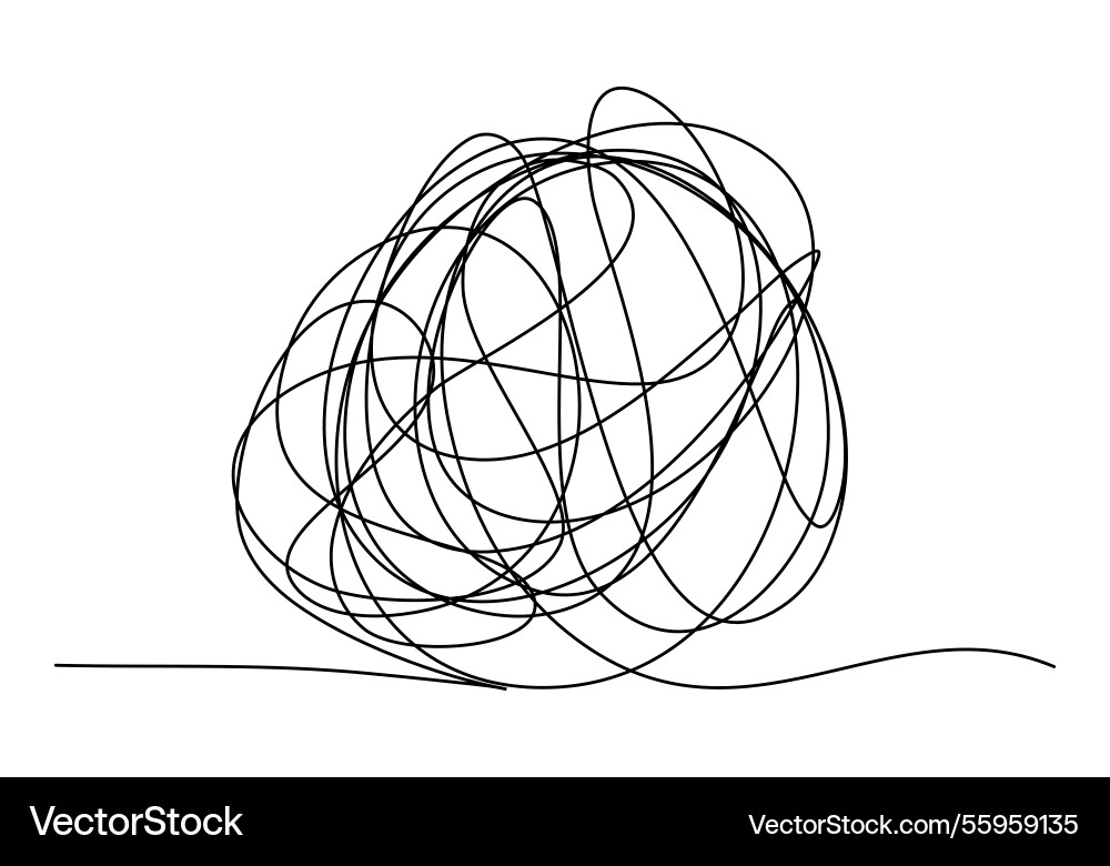 Tangle mess and confuse one line drawing Tangle mess and confuse one line drawing vector image
