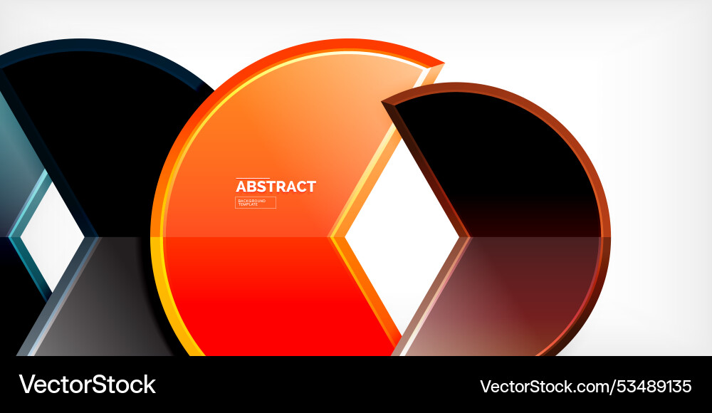 Trendy round shapes with triangular angle design Vector Image