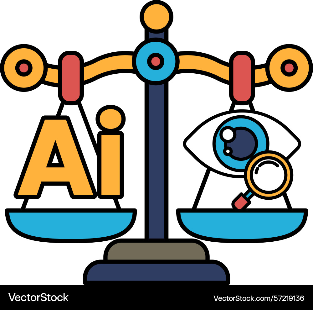 A scale with the letters ai on one side vector image