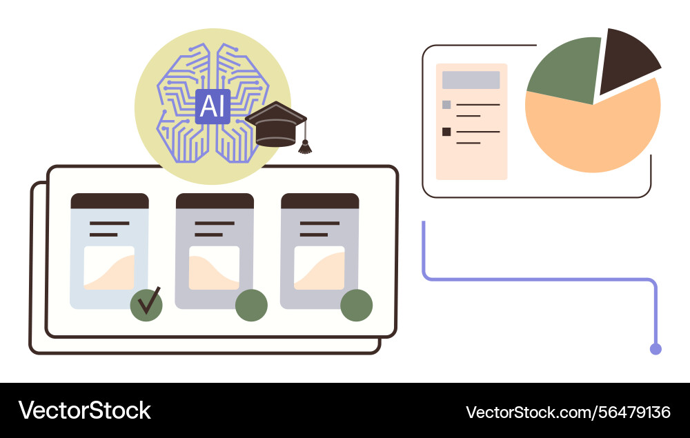 Ai decision-making with data visualization Ai decision-making with data visualization vector image