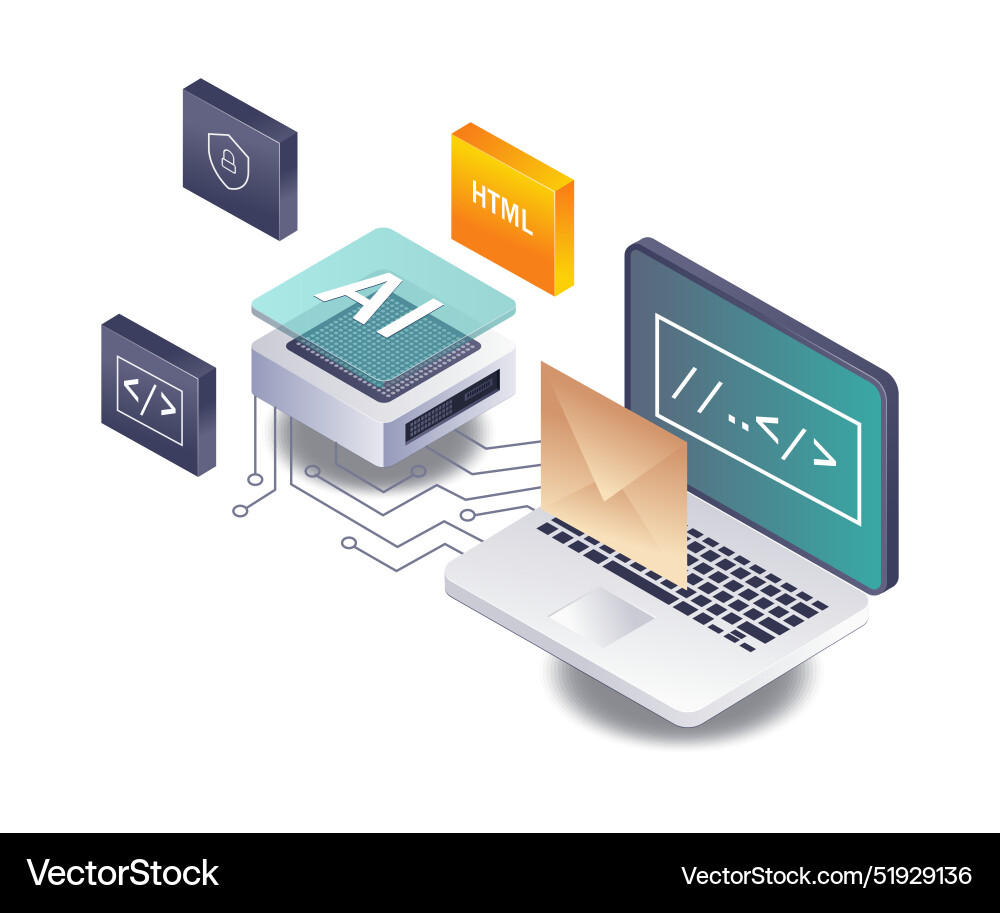 Artificial intelligence in pixel programming Artificial intelligence in pixel programming Vector Image