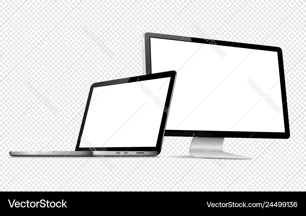Computer Display with Laptop Vector Image