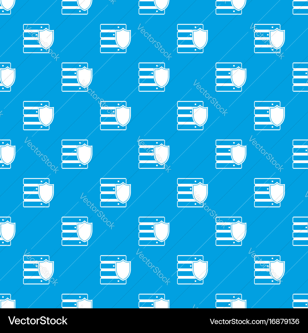 Database with shield pattern seamless blue vector image
