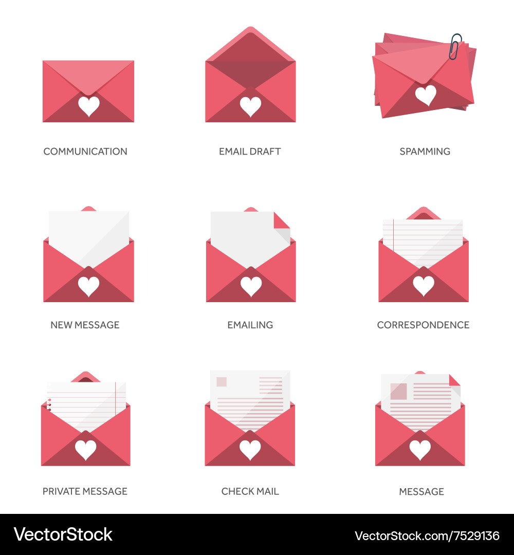 Flat background with envelope vector image