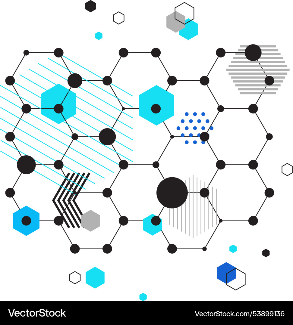 Hexagonal Tech Grid Abstract vector image