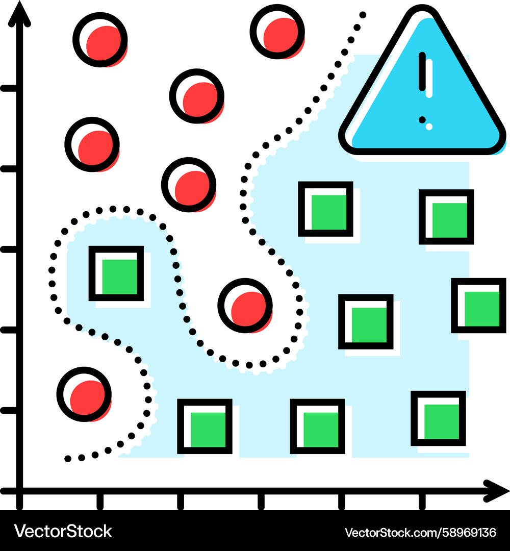 Overfitting Warning - Machine Learning Icon Vector Image
