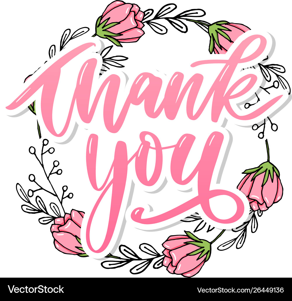 Thank you handwritten inscription hand drawn Thank you handwritten inscription hand drawn Vector Image
