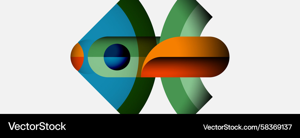Abstract Colorful Overlapping Shapes Vector Image