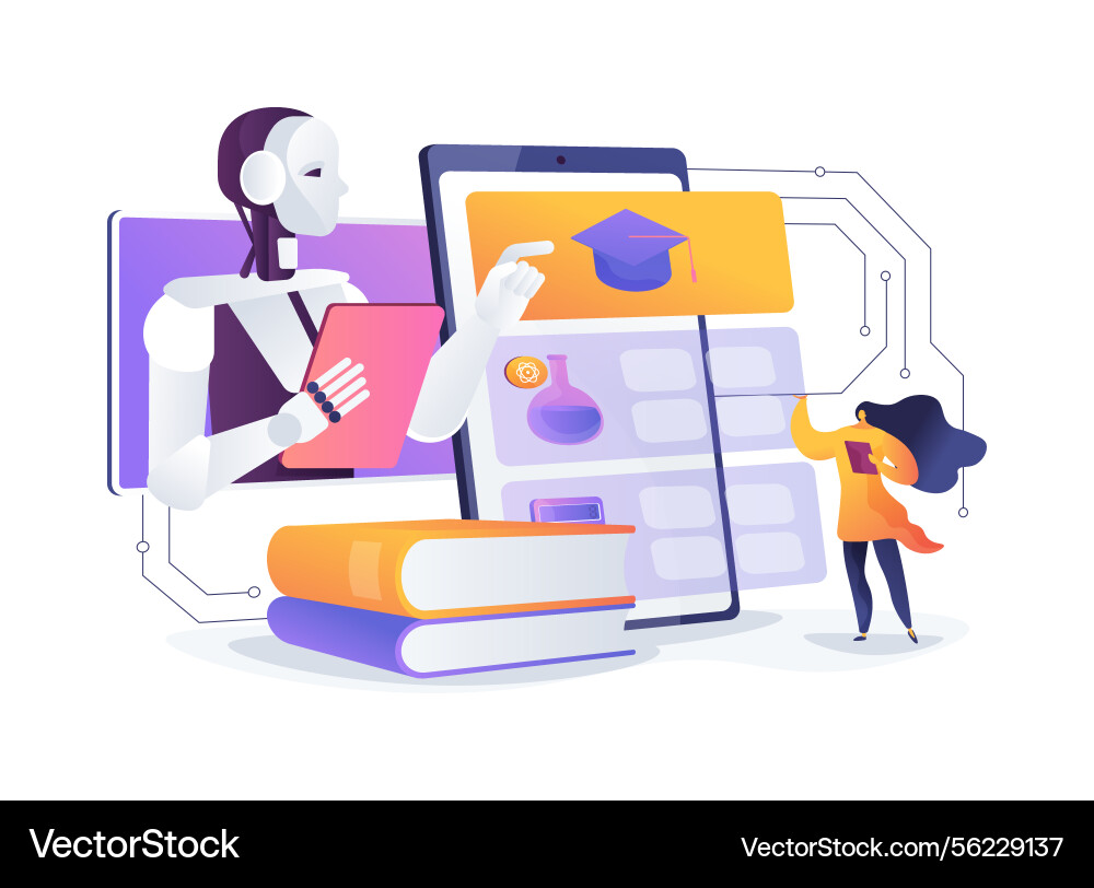 Ai customized learning paths abstract concept Ai customized learning paths abstract concept vector image