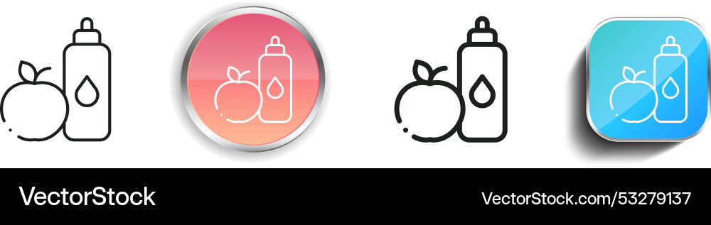 Diet food icon thin linear regular and button vector image