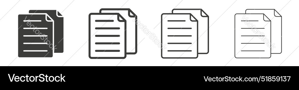 Duplicate line icon set Vector Image