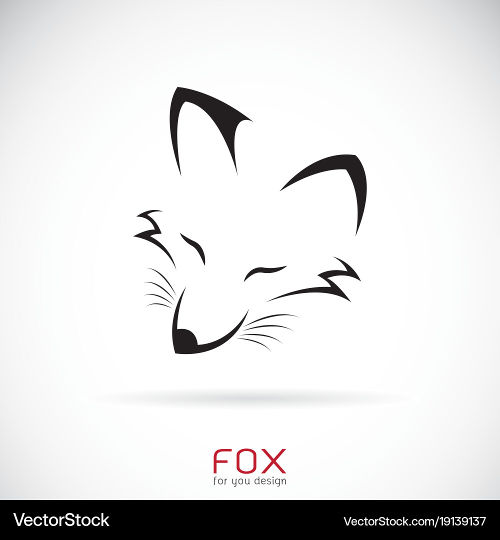 Fox Head Icon - White Background vector image