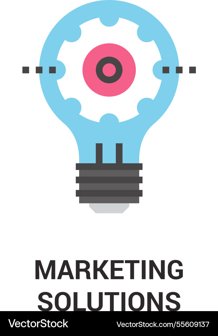Marketing solutions flat icon design concept Marketing solutions flat icon design concept vector image