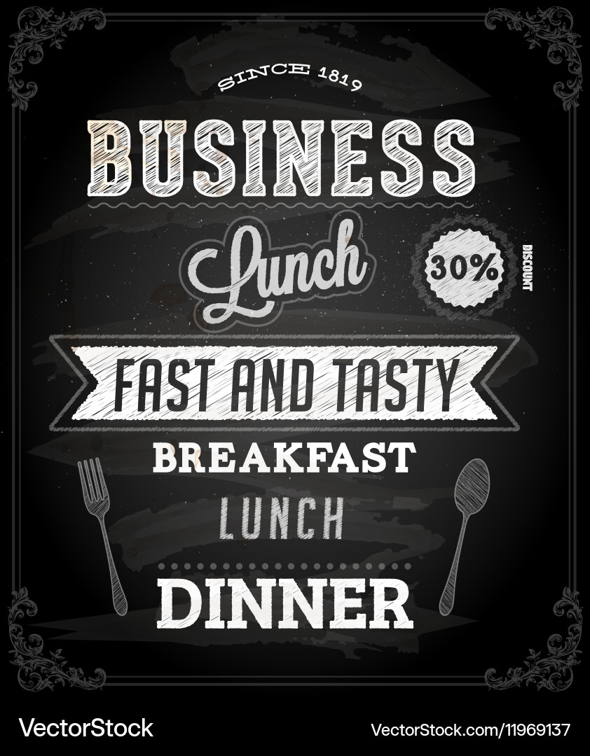 Restaurant Chalkboard Poster vector image