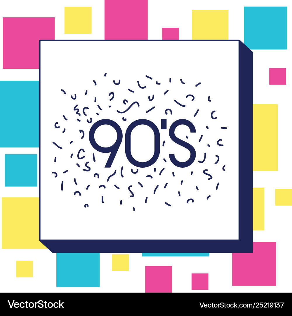 Square frame with cubes colorful pattern vector image