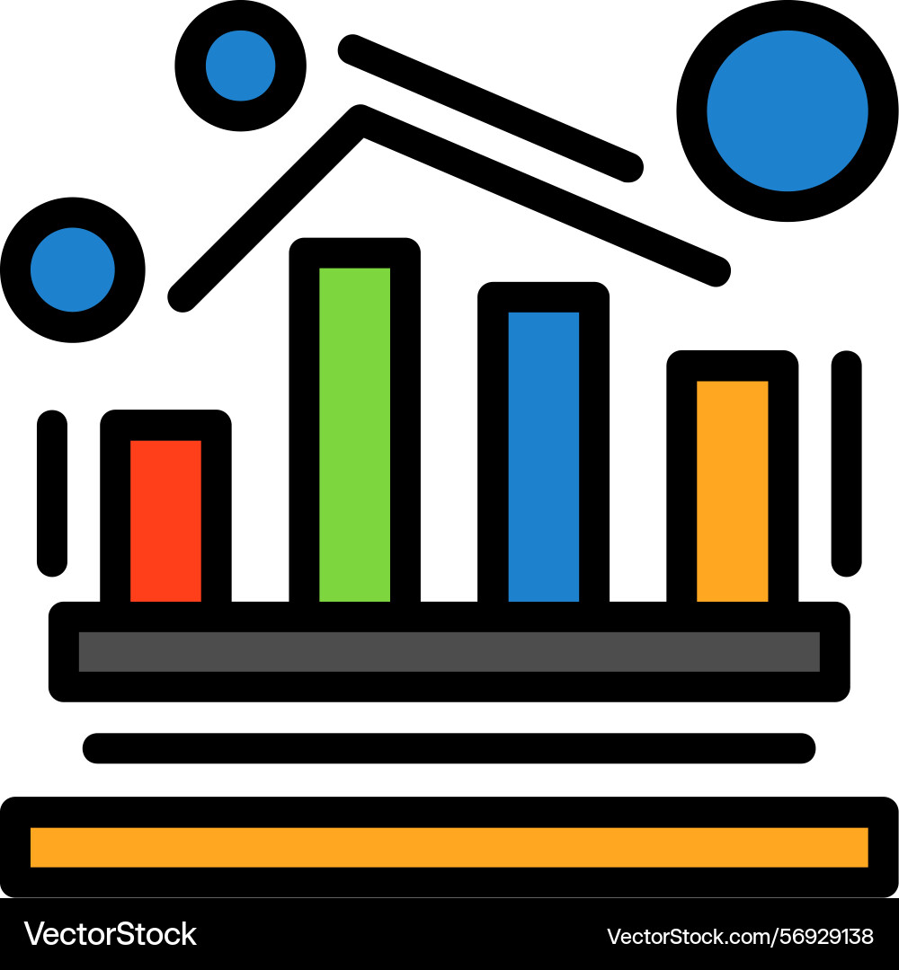 Analytics line filled style icon design vector image