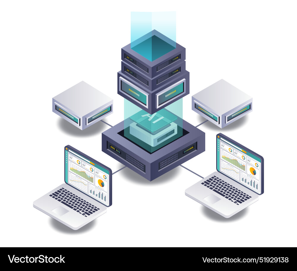 Artificial intelligence in server data analysis Artificial intelligence in server data analysis Vector Image
