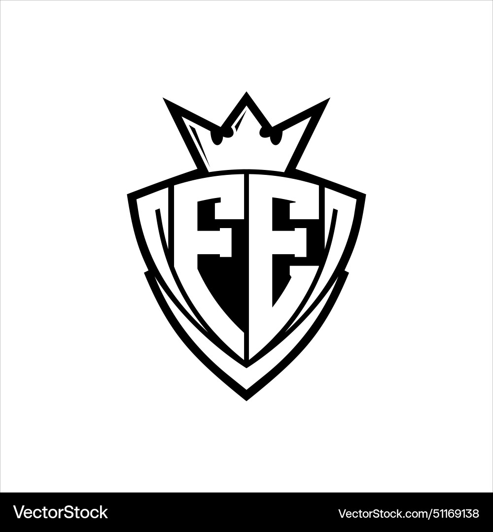 Fe letter logo with sharp triangle shield shape Fe letter logo with sharp triangle shield shape Vector Image