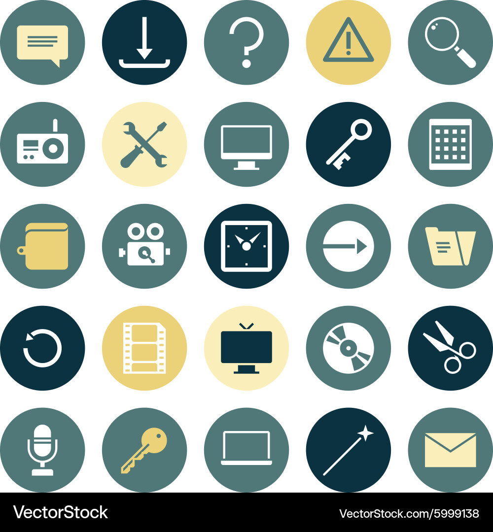 Flat design icons for user interface vector image