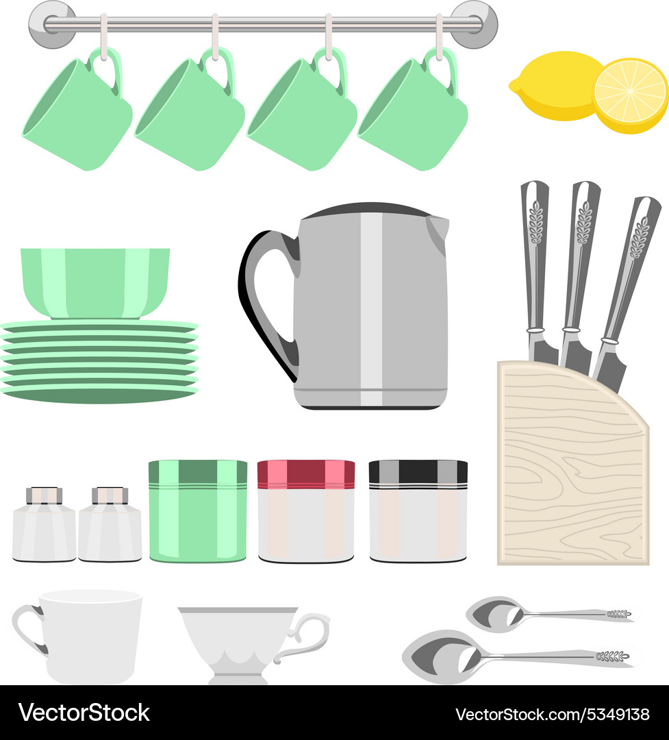 Set of objects for tea Vector Image