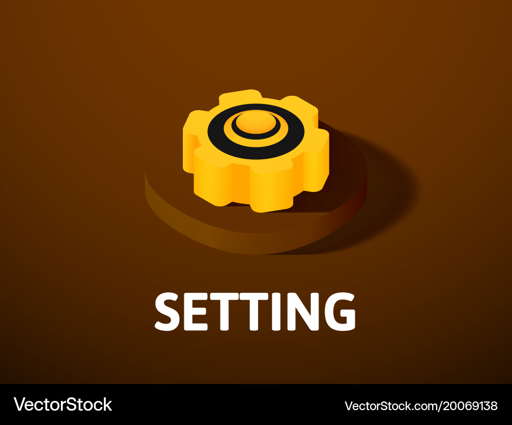 Setting isometric icon isolated on color Vector Image