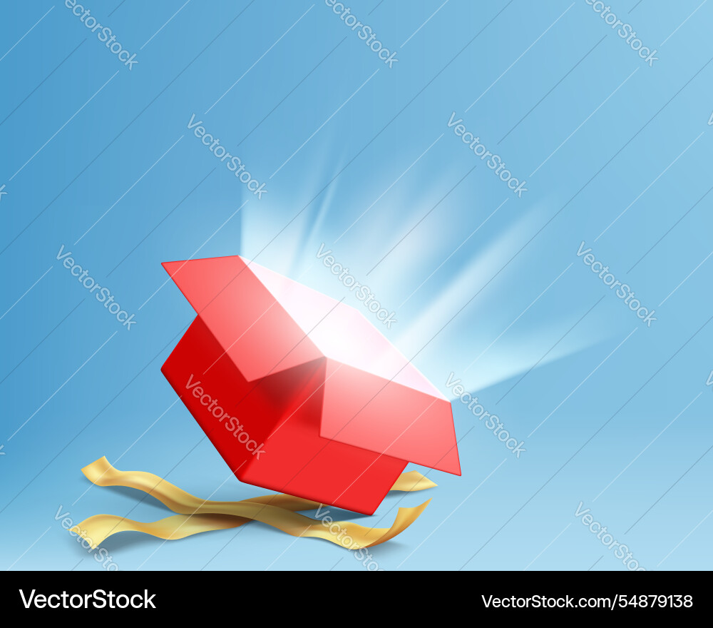 Template red open empty gift box vector image