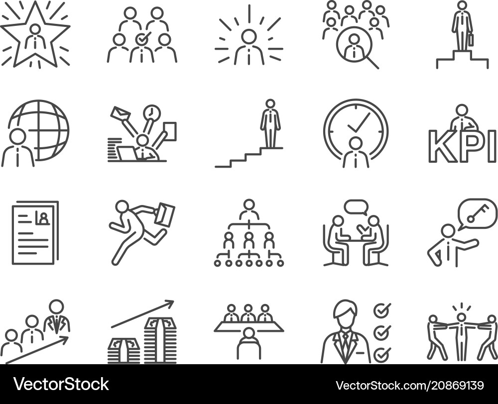 Career path icon set vector image