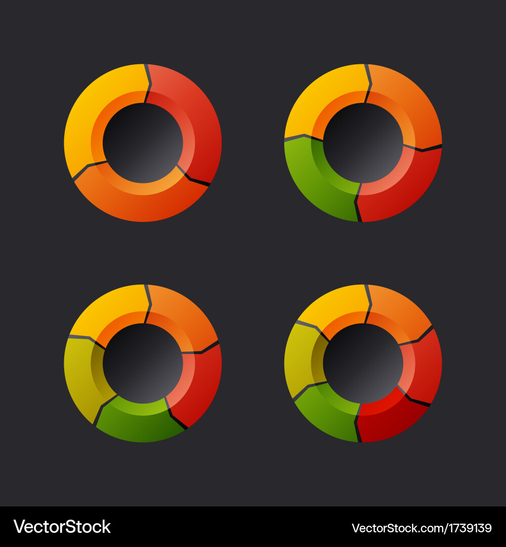 Circular Chart Elements Set vector image