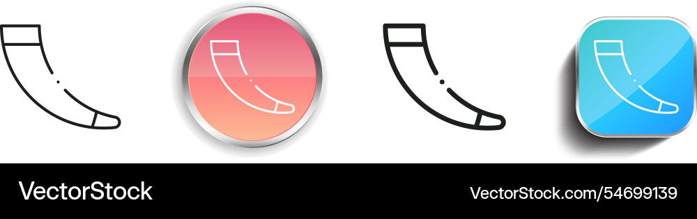 Horn icon thin linear regular and button style Vector Image