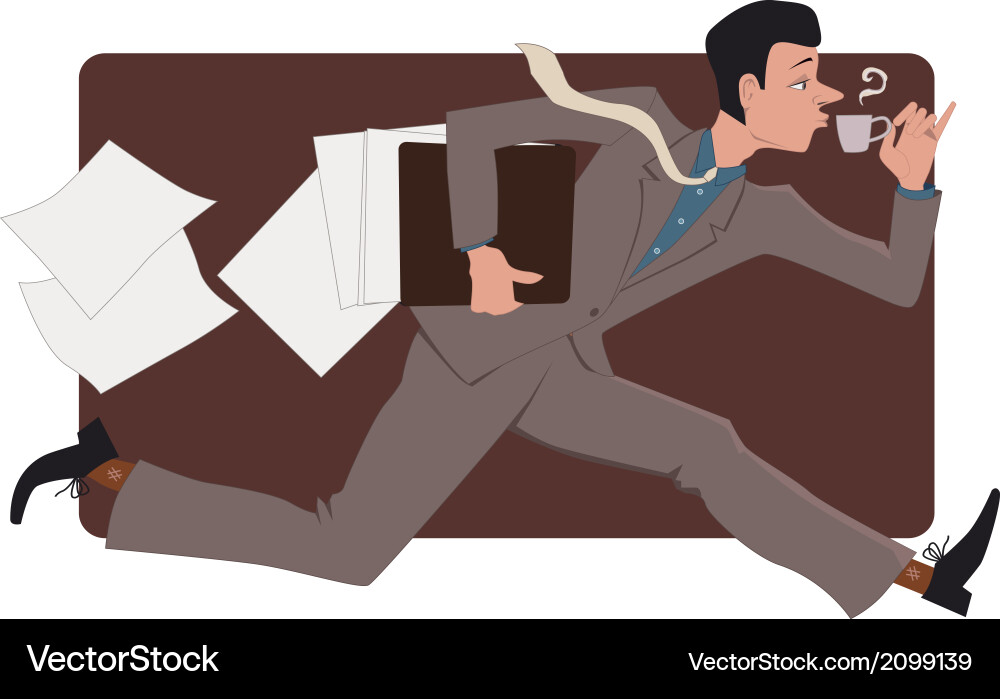 Man Running with Coffee Vector Image
