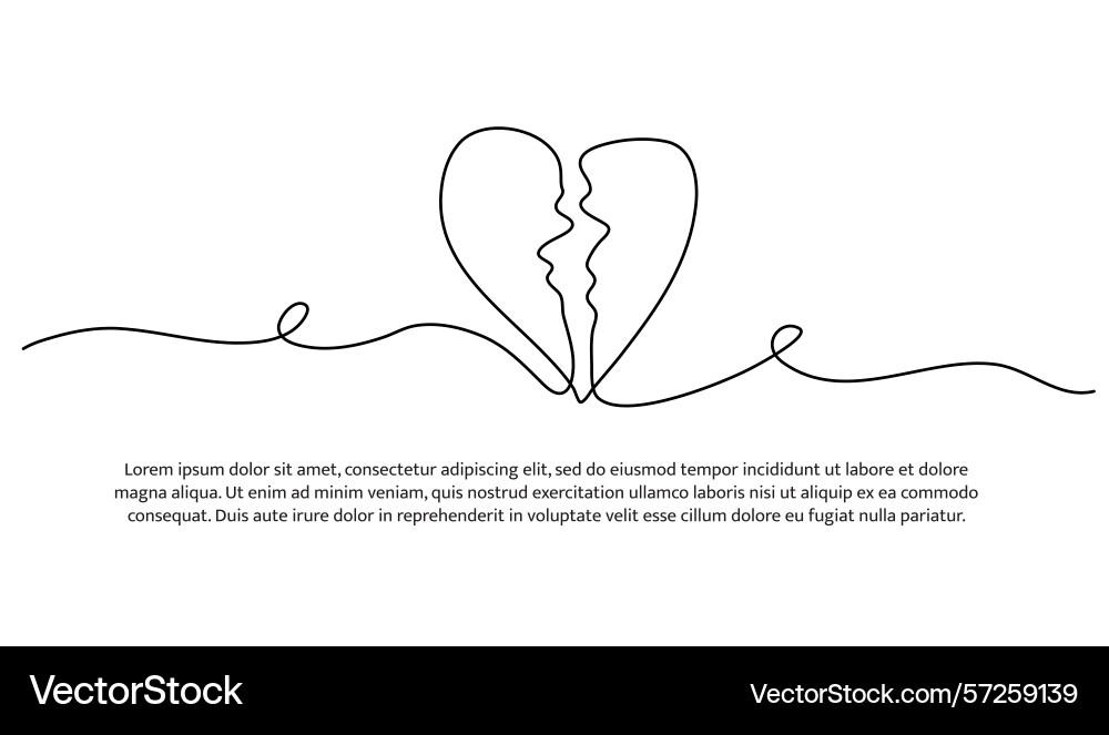 One line heart abstract minimal continuous One line heart abstract minimal continuous vector image