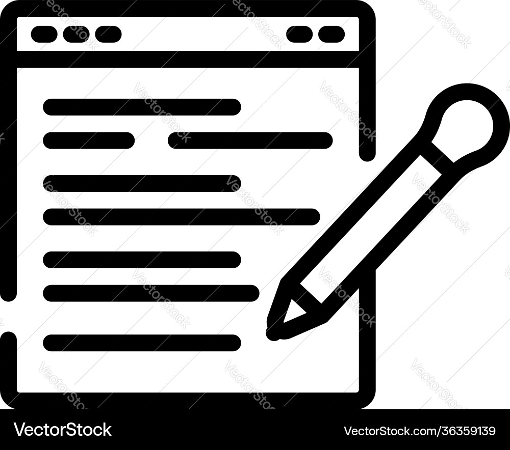 Writing web review icon outline style Writing web review icon outline style vector image
