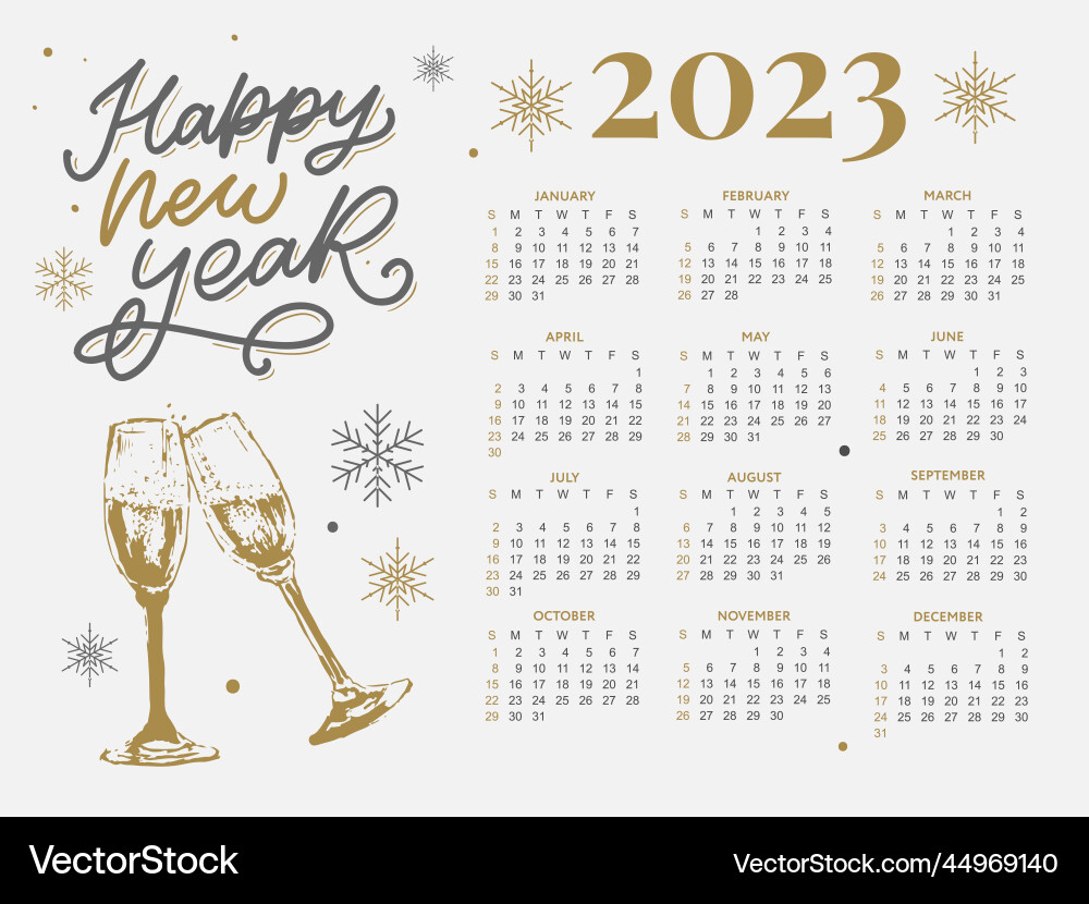 2023 Kalenderjahr die Woche beginnt am Sonntag 2023 Kalenderjahr die Woche beginnt am Sonntag vektorbild