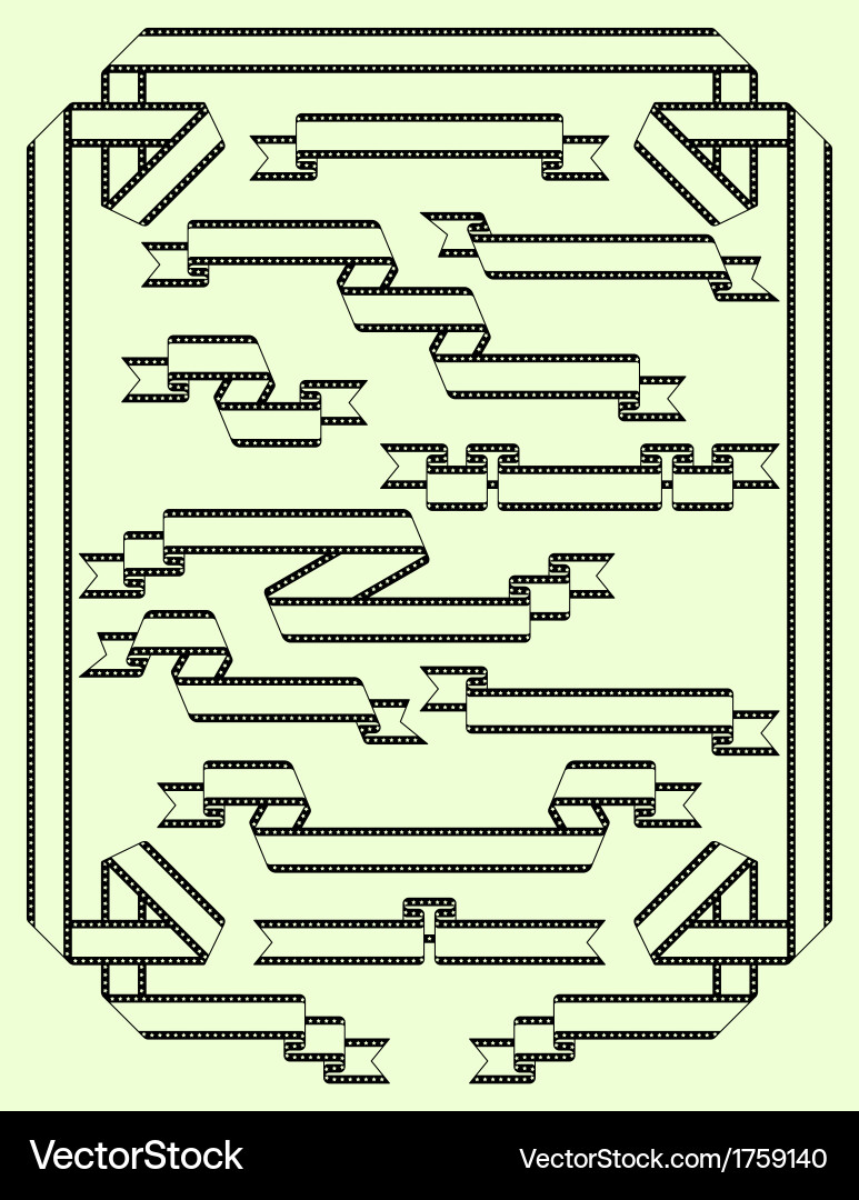 Collection of type ribbons create your own unique vector image